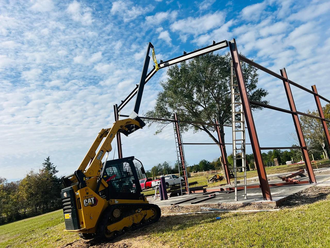 20x20 metal building in Dallas Texas with steel structure and concrete slab